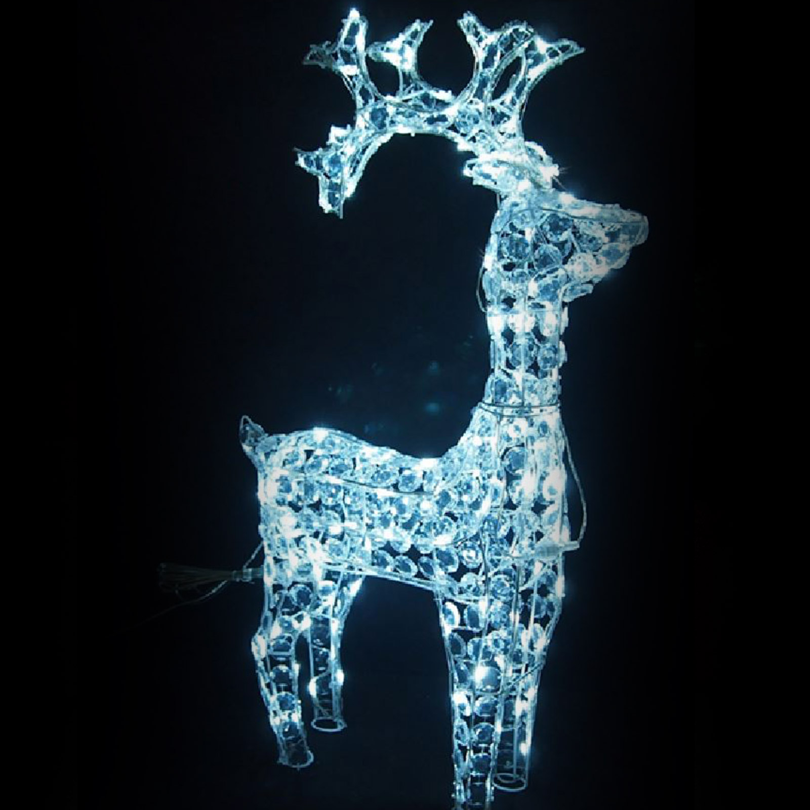 LED Christmas Lights Standing Reindeer Cool White Acrylic Indoor
